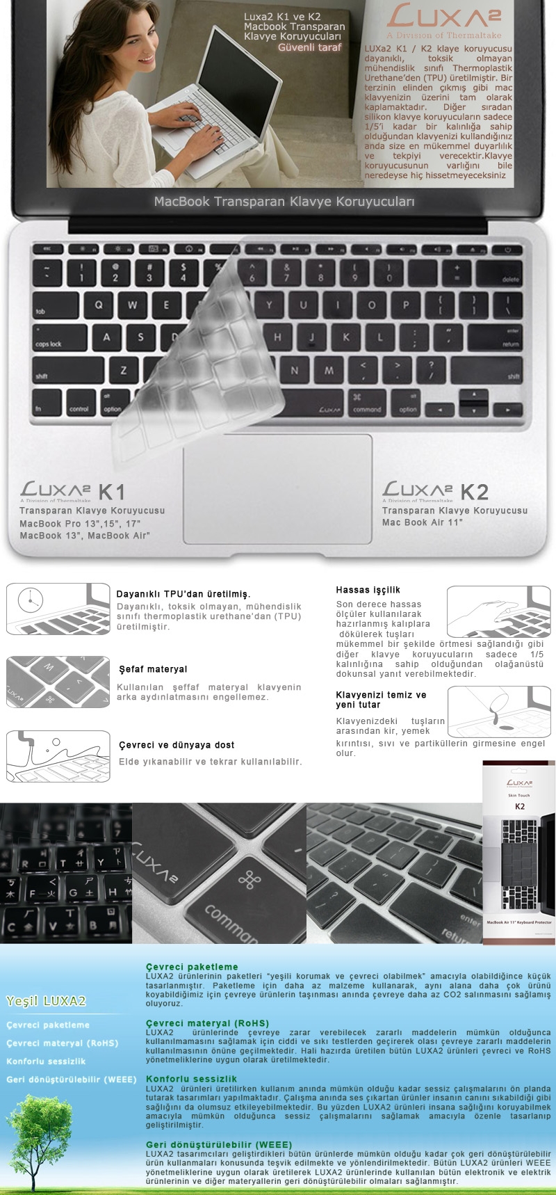 Macbook klavye koruyucusu
